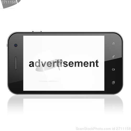 Image of Advertising concept: Advertisement on smartphone