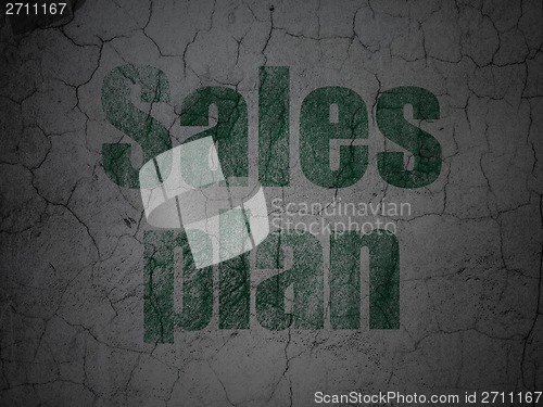 Image of Advertising concept: Sales Plan on grunge wall background