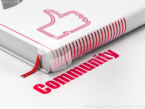 Image of Social network concept: book Thumb Up, Community on white background
