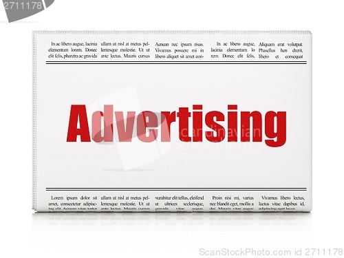 Image of Marketing concept: newspaper headline Advertising