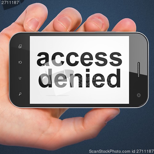 Image of Security concept: Access Denied on smartphone