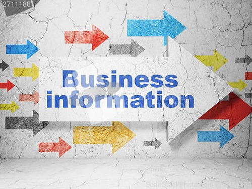 Image of Finance concept: arrow with Business Information on grunge wall background
