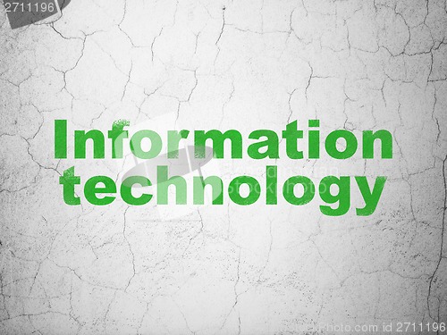 Image of Information concept: Information Technology on wall background