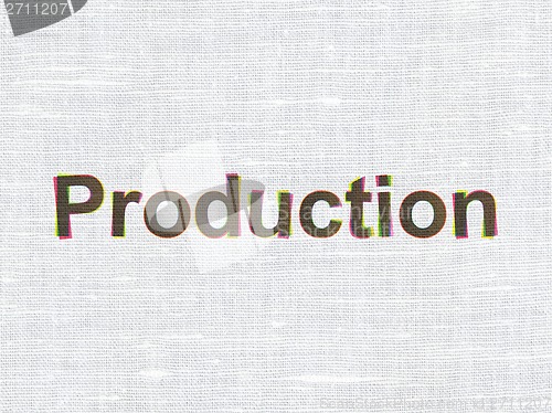 Image of Business concept: Production on fabric texture background