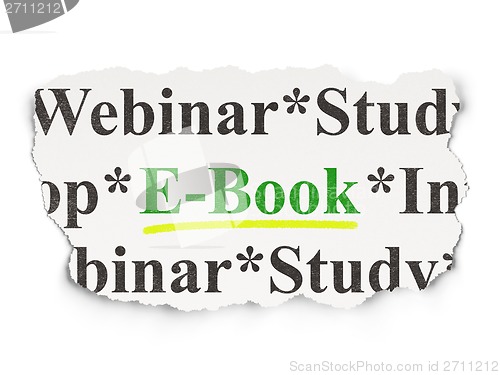 Image of Education concept: E-Book on Paper background