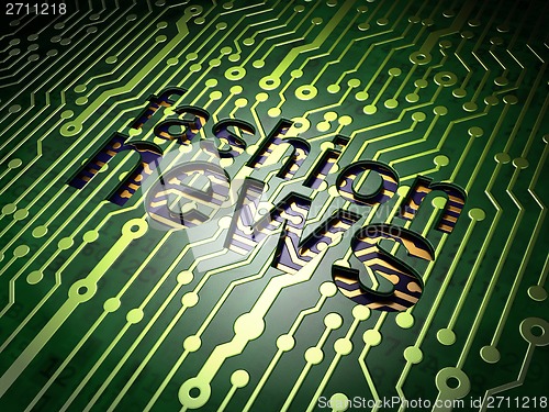 Image of News concept: Fashion News on circuit board background