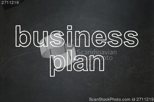 Image of Finance concept: Business Plan on chalkboard background