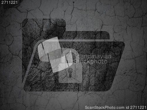 Image of Finance concept: Folder With Lock on grunge wall background