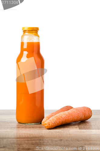 Image of Bottle with carrots juice 