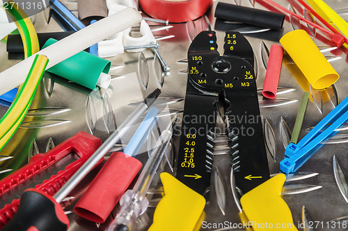 Image of Tooling of the electrician, close up