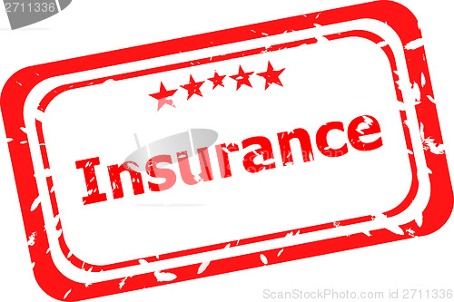 Image of insurance red grunge stamp isolated on white