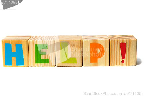 Image of Wooden blocks with HELP word