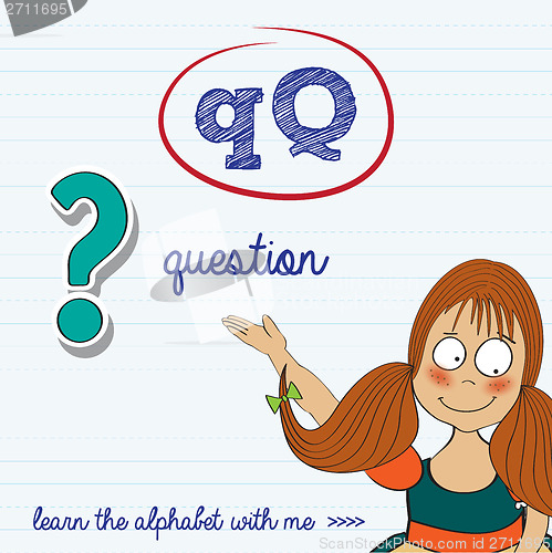 Image of alphabet worksheet of the letter q