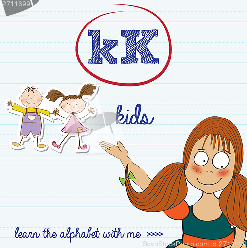 Image of alphabet worksheet of the letter k