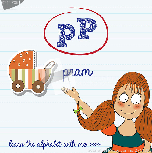 Image of alphabet worksheet of the letter p