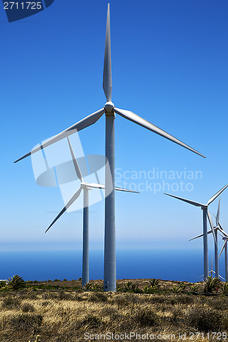 Image of africa wind turbines and the sky lanzarote spain 