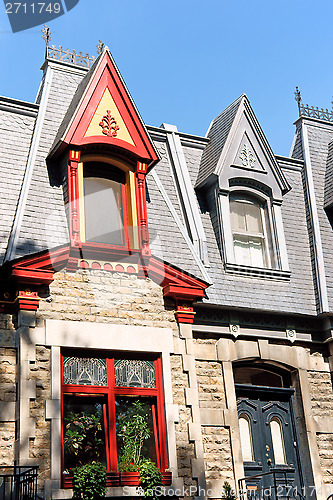 Image of Colorful victorian houses in Montreal, Canada