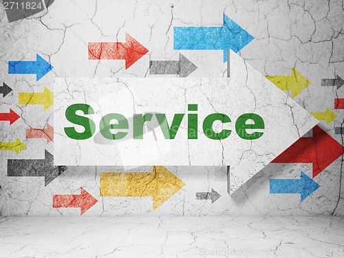 Image of Finance concept: arrow with Service on grunge wall background