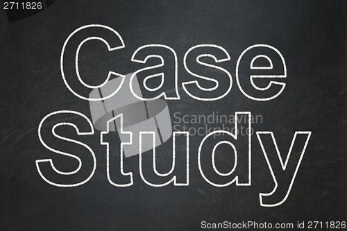 Image of Education concept: Case Study on chalkboard background