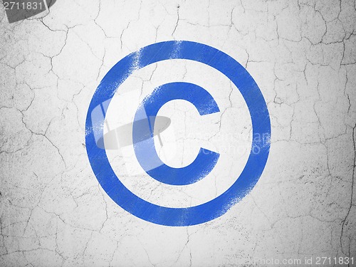 Image of Law concept: Copyright on wall background