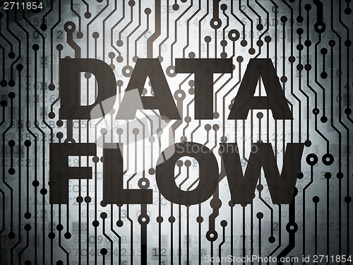 Image of Data concept: circuit board with Data Flow