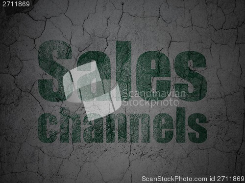 Image of Advertising concept: Sales Channels on grunge wall background
