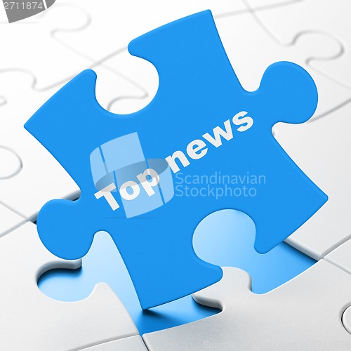 Image of News concept: Top News on puzzle background