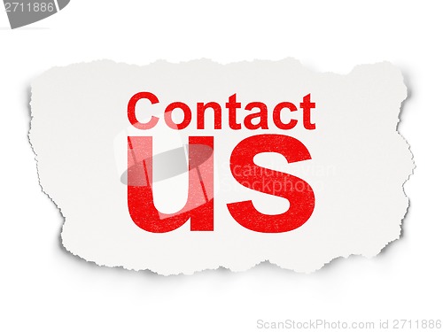Image of Advertising concept: Contact Us on Paper background