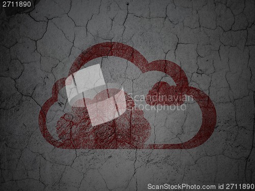 Image of Cloud computing concept: Cloud on grunge wall background