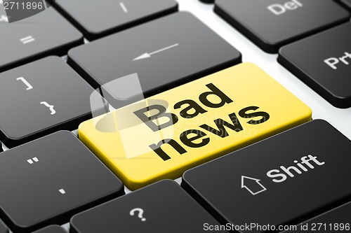 Image of News concept: Bad News on computer keyboard background