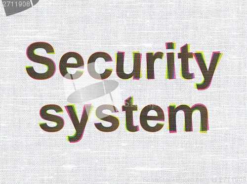 Image of Privacy concept: Security System on fabric texture background