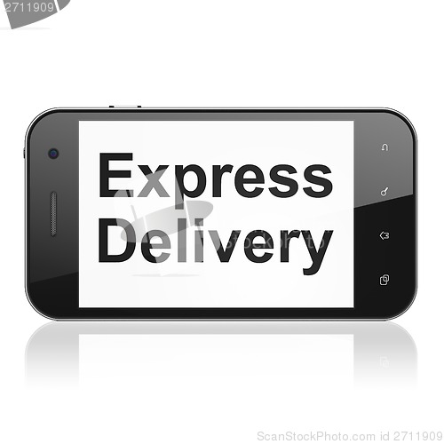 Image of Business concept: Express Delivery on smartphone