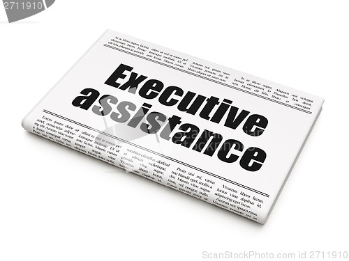 Image of Finance concept: newspaper headline Executive Assistance