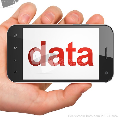 Image of Data concept: Data on smartphone