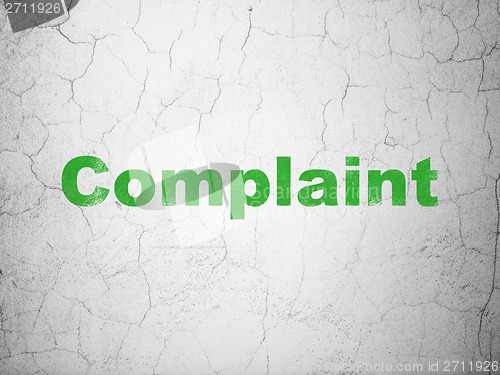 Image of Law concept: Complaint on wall background