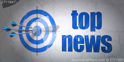 Image of News concept: target and Top News on wall background