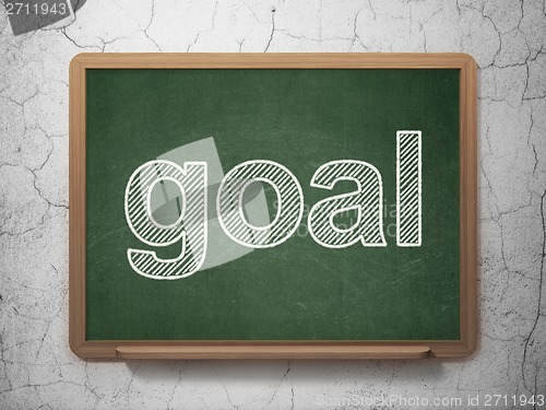 Image of Marketing concept: Goal on chalkboard background