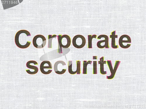 Image of Security concept: Corporate Security on fabric texture background