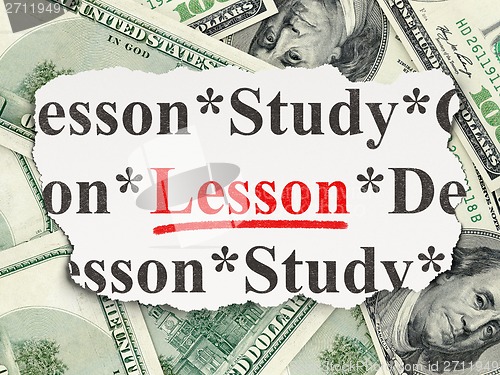 Image of Education concept: Lesson on Money background