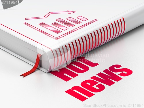 Image of News concept: book Decline Graph, Hot News on white background