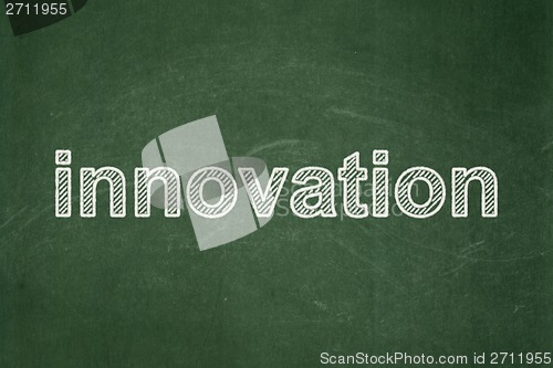 Image of Finance concept: Innovation on chalkboard background