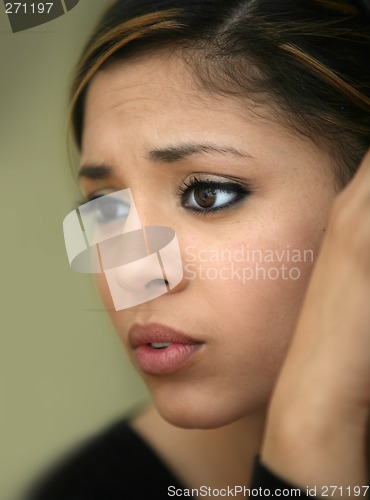 Image of Worried teen girl