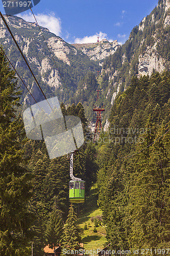 Image of tourists ride the cable car