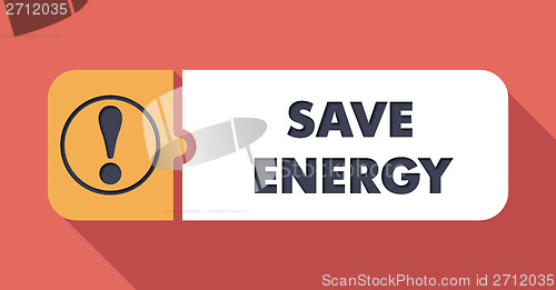 Image of Save Energy Concept on Scarlet in Flat Design.