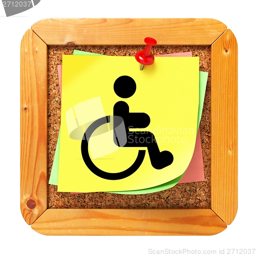 Image of Disabled Concept - Sticker on Message Board.