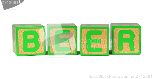 Image of Beer - Colored Childrens Alphabet Blocks.