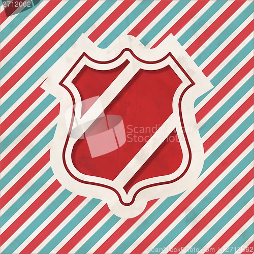 Image of Security Concept on Retro Striped Background.
