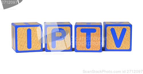 Image of IPTV - Colored Childrens Alphabet Blocks.