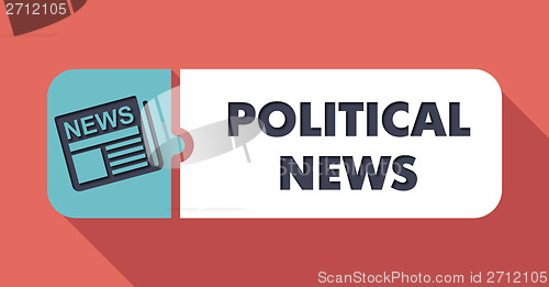 Image of Political News Concept on Scarlet in Flat Design.