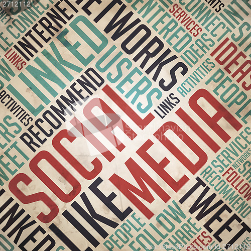 Image of Social Media Concept - Vintage Wordcloud.